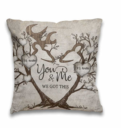 You And Me We Got This - Personalized Couple Hunting Throw Pillow
