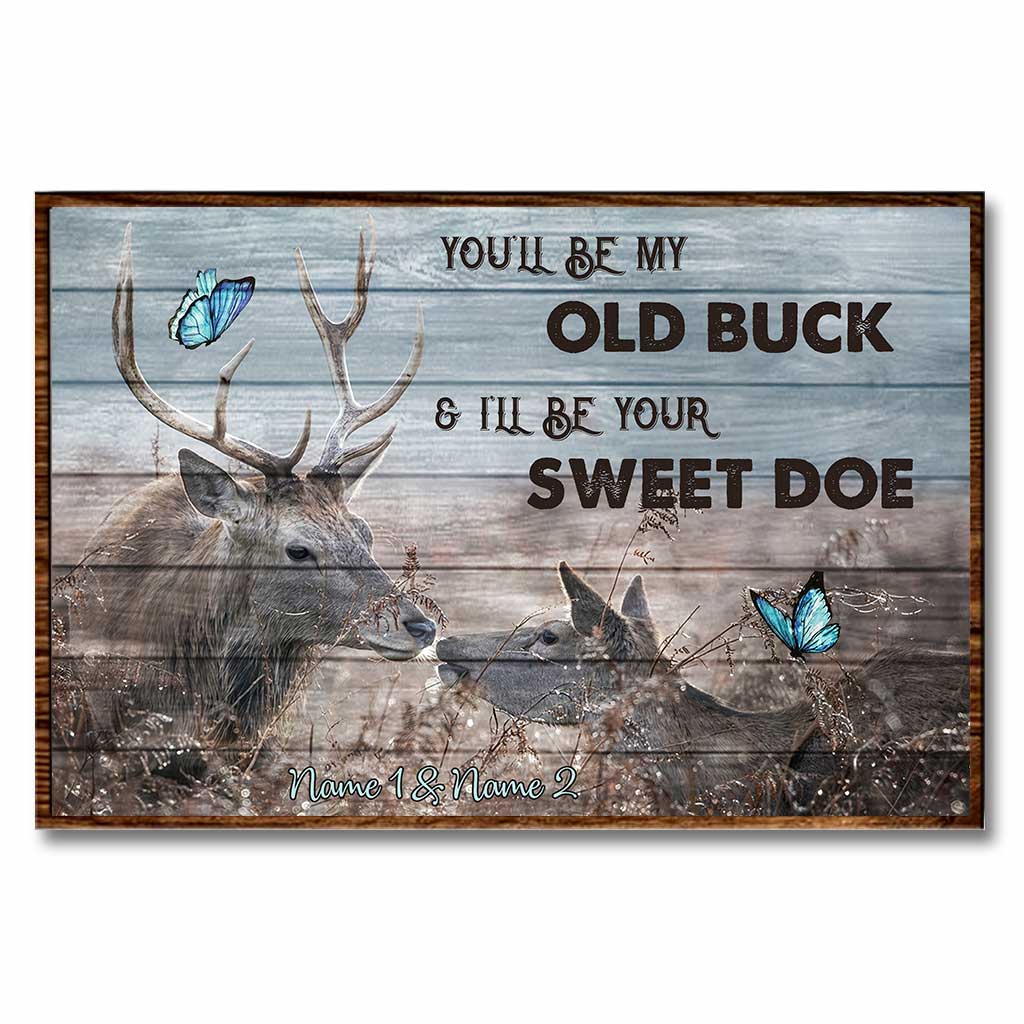 Old Buck Sweet Doe - Personalized Couple Hunting Poster