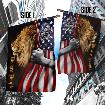 One Nation Under God. Lion American Flag