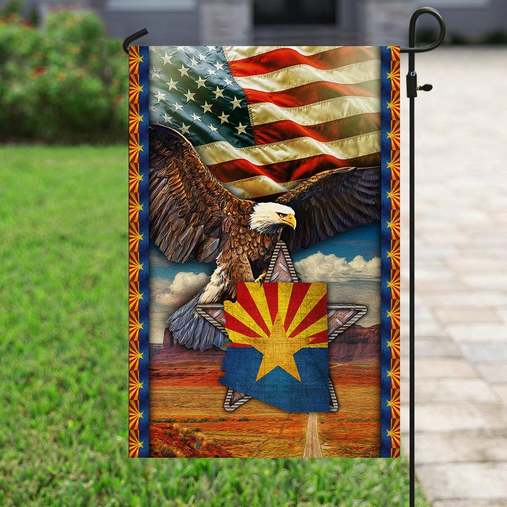 Arizona State Eagle American Flag