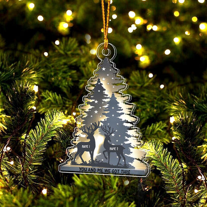 You And Me We Got This - Personalized Christmas Hunting Transparent Ornament