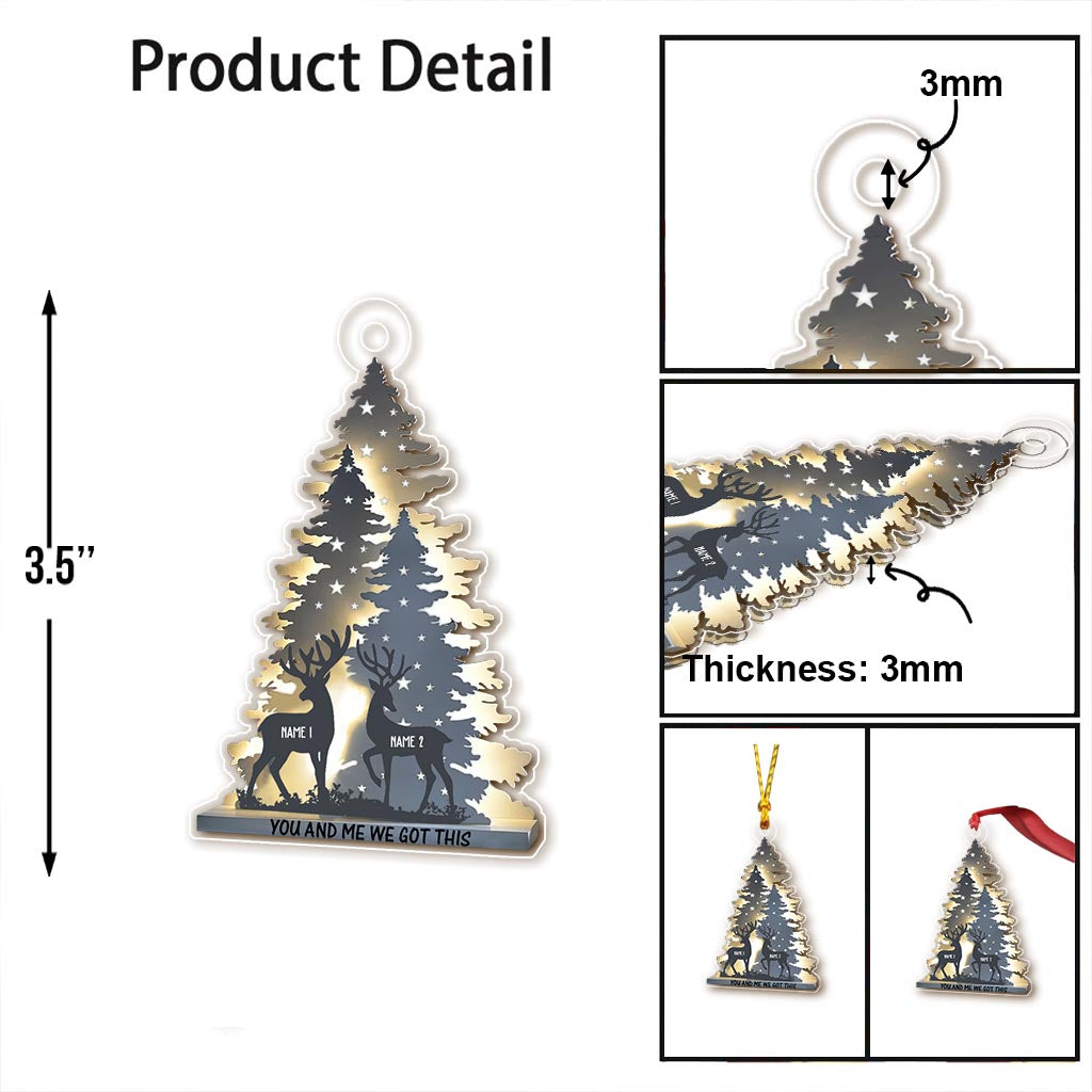You And Me We Got This - Personalized Christmas Hunting Transparent Ornament