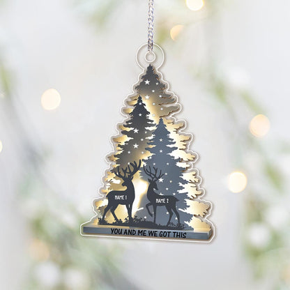 You And Me We Got This - Personalized Christmas Hunting Transparent Ornament