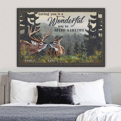 Loving You A Wonderful Way Spend A Lifetime - Personalized Couple Hunting Poster