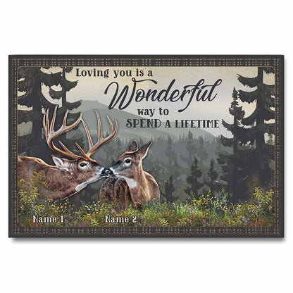 Loving You A Wonderful Way Spend A Lifetime - Personalized Couple Hunting Poster