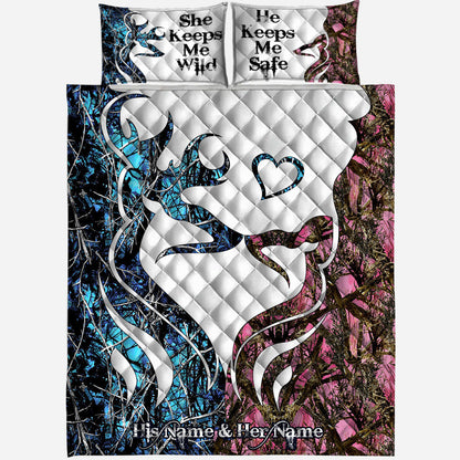 Hunting Couple - Personalized Quilt Set