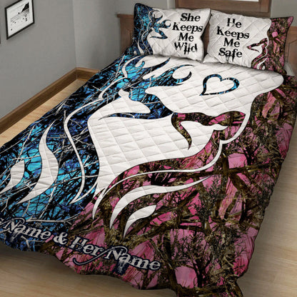 Hunting Couple - Personalized Quilt Set