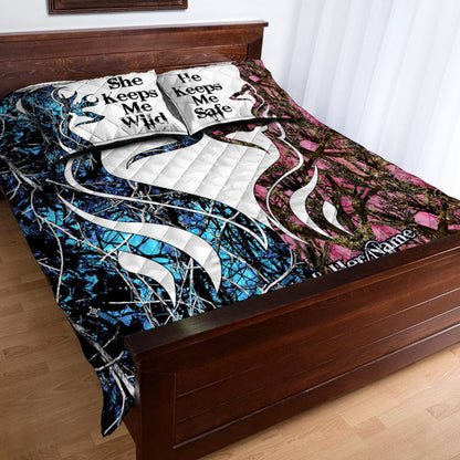 Hunting Couple - Personalized Quilt Set