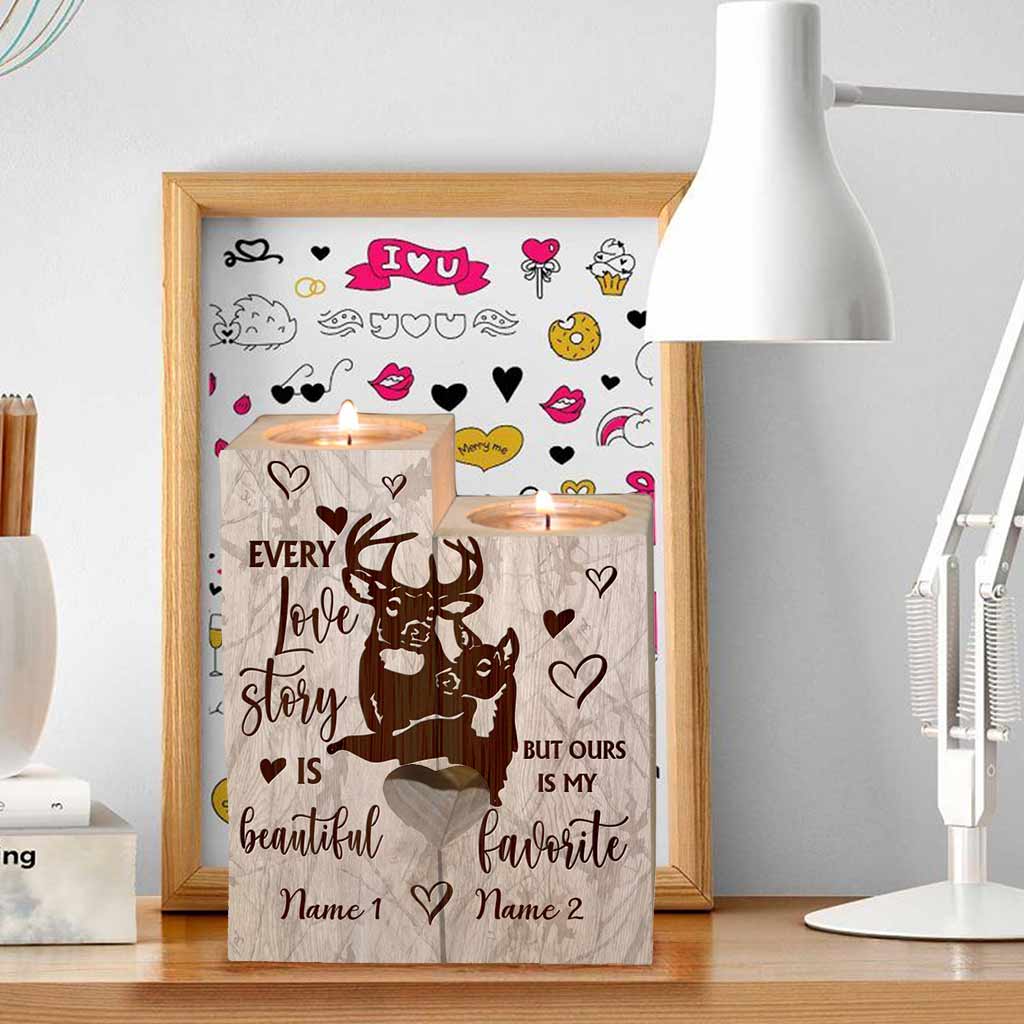 God Blessed The Broken Road - Personalized Hunting Candle Holder