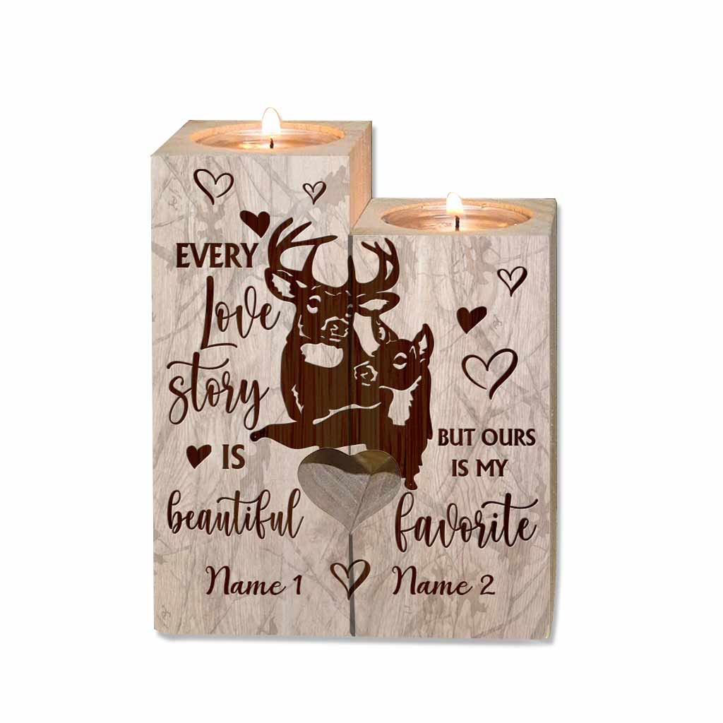 God Blessed The Broken Road - Personalized Hunting Candle Holder