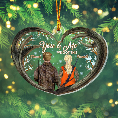 You And Me Hunting Love - Personalized Christmas Layers Mix Ornament