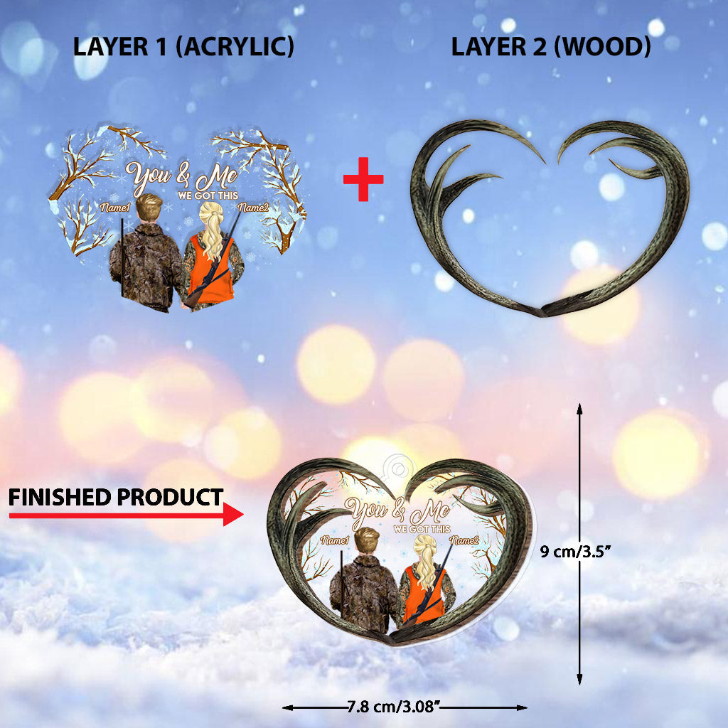 You And Me Hunting Love - Personalized Christmas Layers Mix Ornament