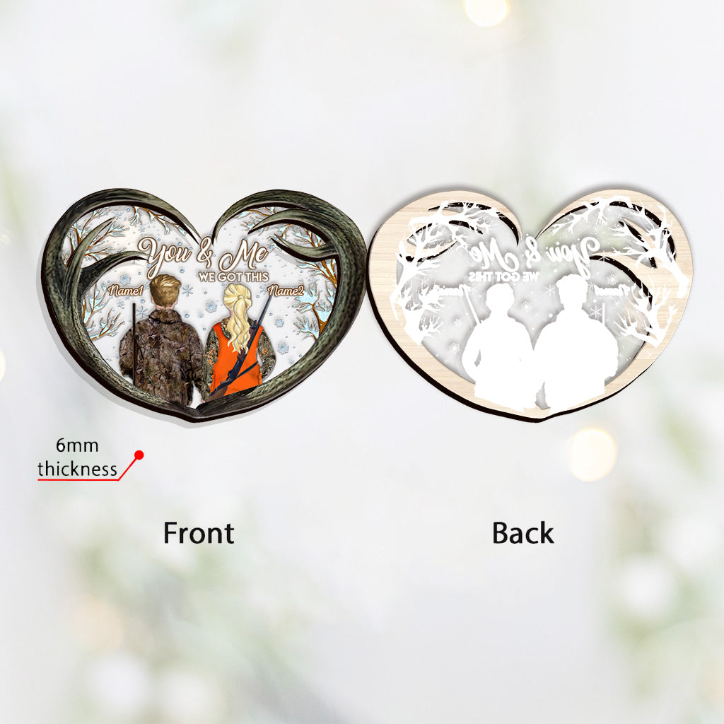 You And Me Hunting Love - Personalized Christmas Layers Mix Ornament