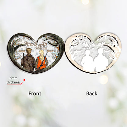 You And Me Hunting Love - Personalized Christmas Layers Mix Ornament