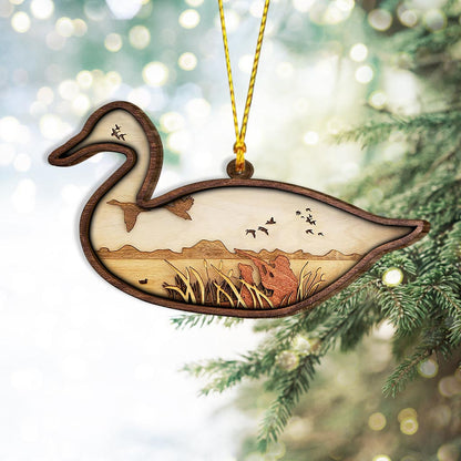 Duck Hunting - Christmas Layered Wood Ornament