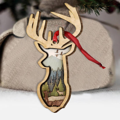 Deer Hunting - Christmas Layered Wood Ornament