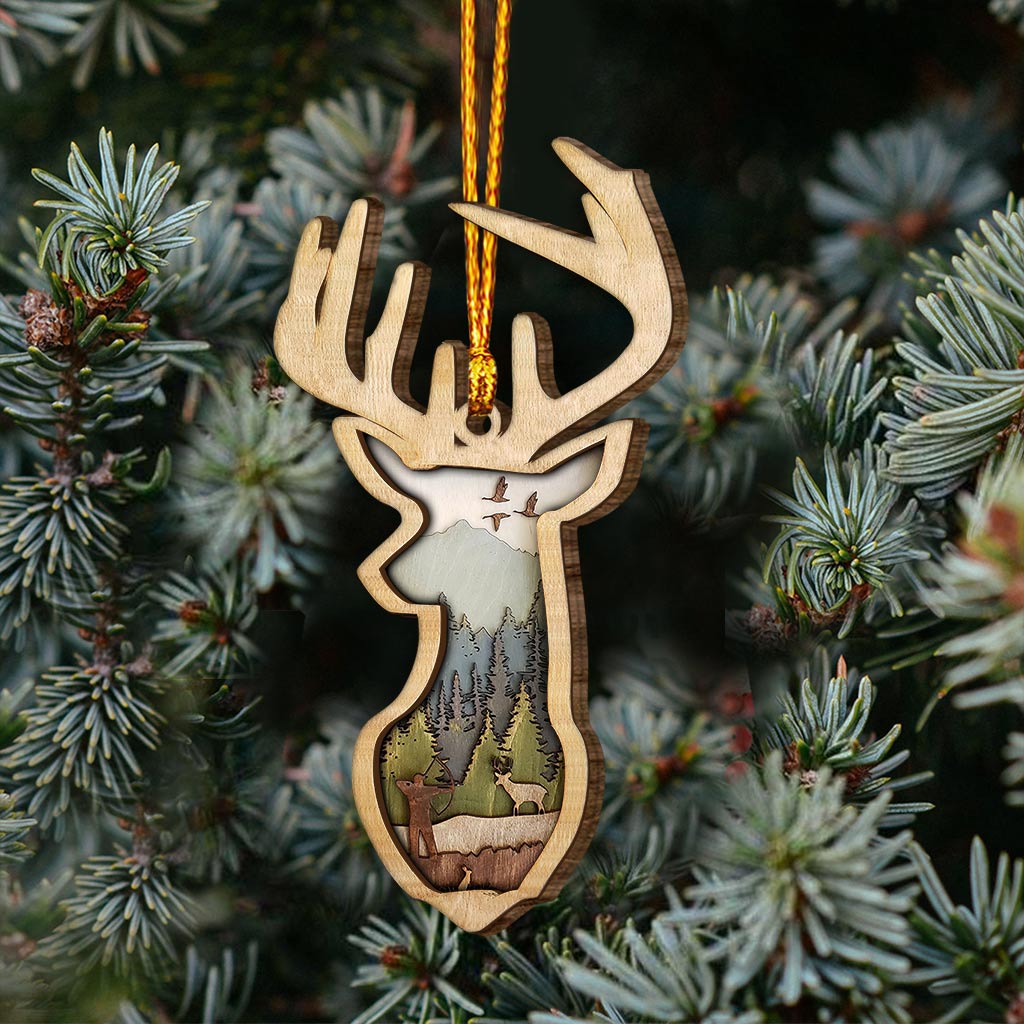 Deer Hunting - Christmas Layered Wood Ornament