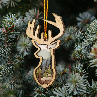 Deer Hunting - Christmas Layered Wood Ornament