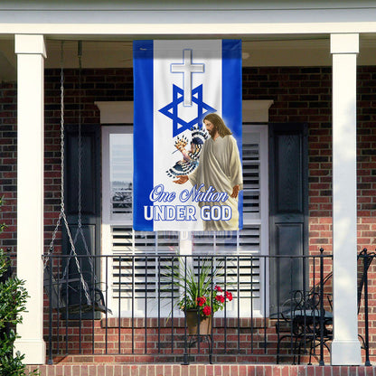 One Nation Under God Israel Jesus Christ Hoopoes Bird Flag MLN2061F