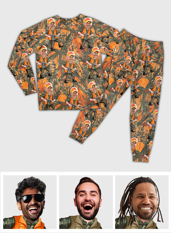 Photo Inserted Hunter - Personalized Hunting Pajamas Set