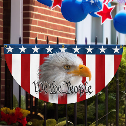 Patriotic Eagle We The People American Non-Pleated Fan Flag MLN3305FL