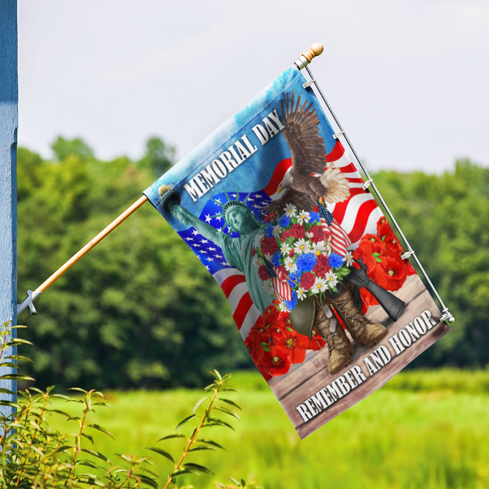 Memorial Day Remember and Honor Veteran Boots Flag MLN1280F