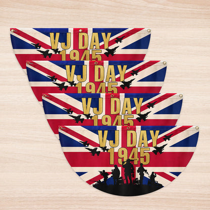 VJ Day Victory Over Japan UK Non-Pleated Fan Flag VTM1272NGT