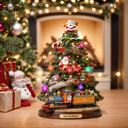 🎄 Merry & Bright Christmas Tree Train Decor