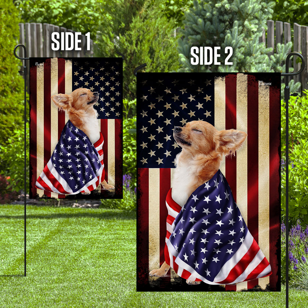 Chihuahua American Patriot Flag