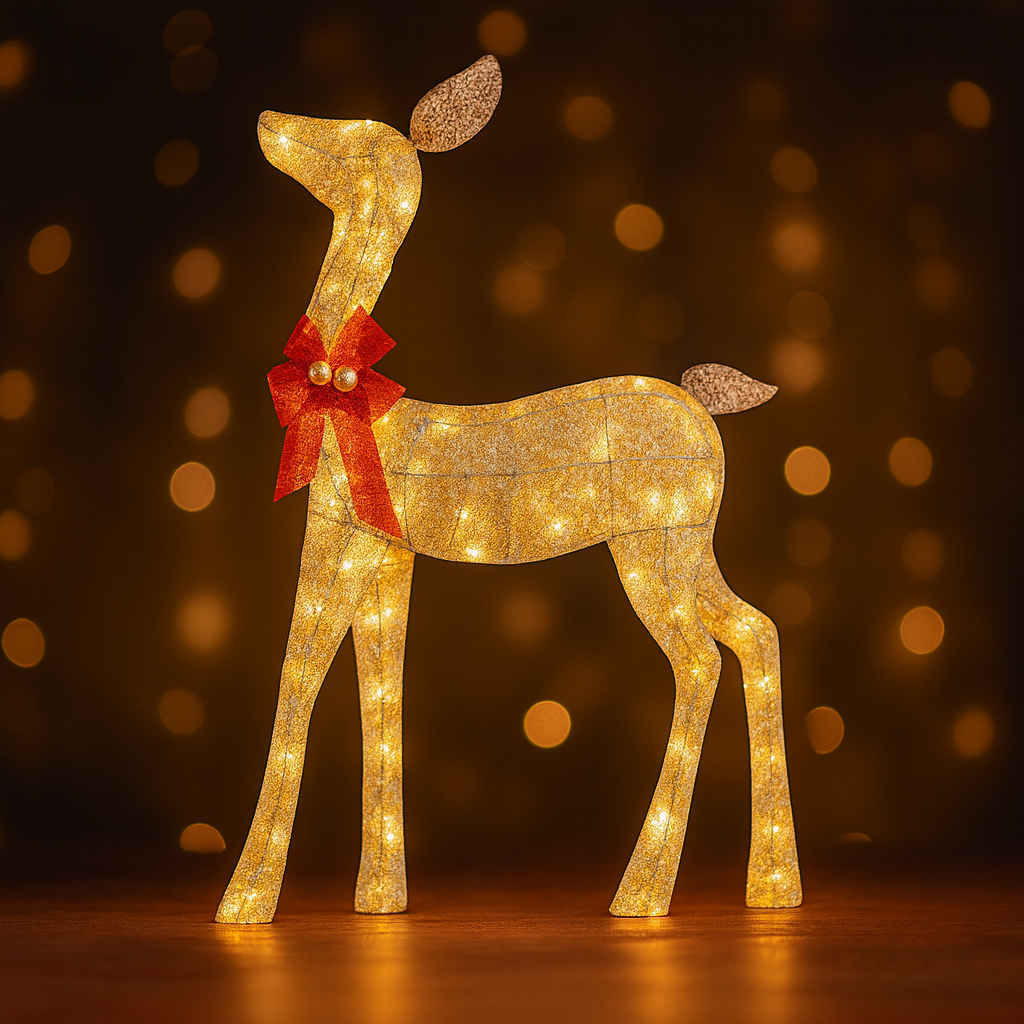 ⚡50%OFF⚡🦌✨ Golden Lighted Reindeer – Illuminate Your Christmas Spirit