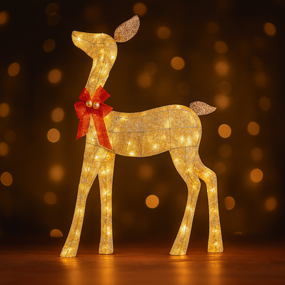 ⚡50%OFF⚡🦌✨ Golden Lighted Reindeer – Illuminate Your Christmas Spirit