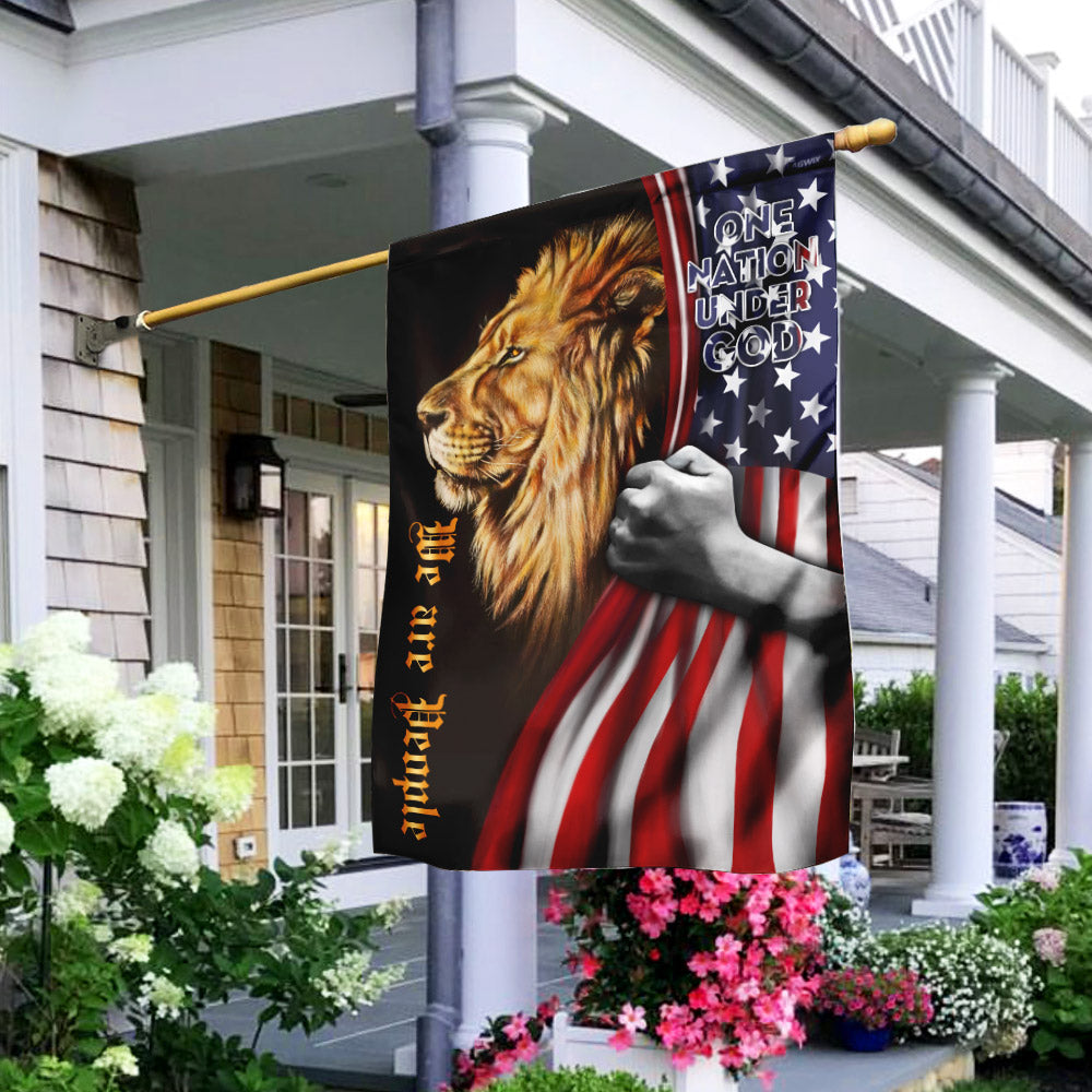One Nation Under God. Lion American Flag