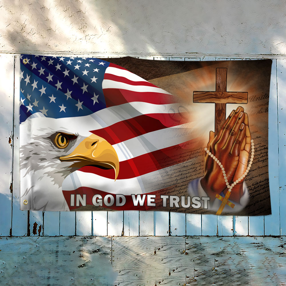American Eagle In God We Trust Grommet Flag MBH155GF