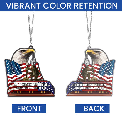 Veterans We Owe Them All, Memorial Patriotic Eagle American Suncatcher Acrylic Hanging TPT2201AS