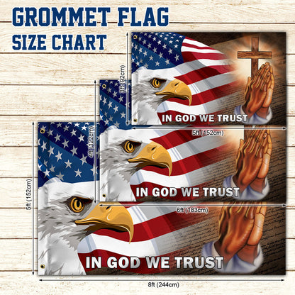 American Eagle In God We Trust Grommet Flag MBH155GF
