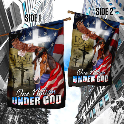 Horse Eagle One Nation Under God Flag