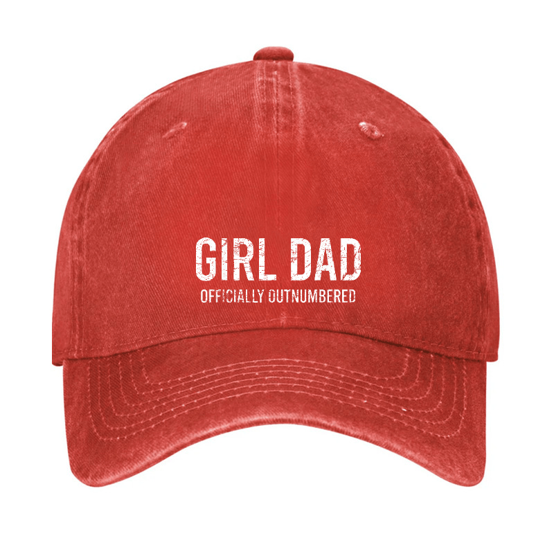 Girl Dad Officially Outnumbered Funny Cap (Free Customization)