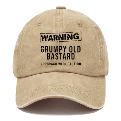 Warning Grumpy Old Bastard Approach With Caution Funny Saying Cap