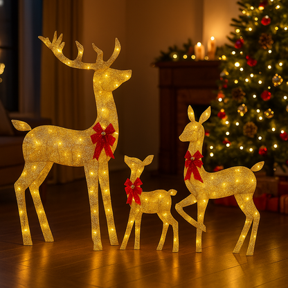 ⚡50%OFF⚡🦌✨ Golden Lighted Reindeer – Illuminate Your Christmas Spirit