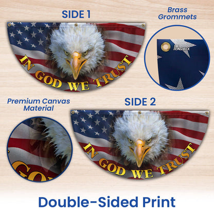 In God We Trust Bald Eagle American Non-Pleated Fan Flag MLN3391FL