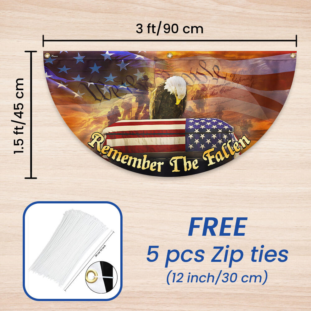 Veterans Day Flag Remember the Fallen Honoring All Who Served Non-Pleated Fan Flag TPT1646FL