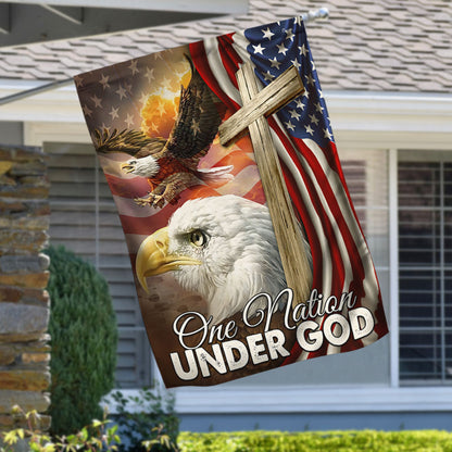 Patriot Eagle One Nation Under God Flag MLN384F