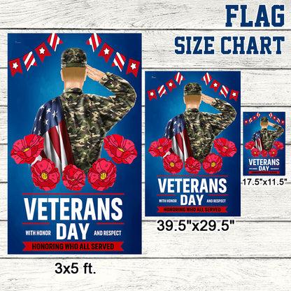Veterans Day With Honor And Respect Flag TQN1005F
