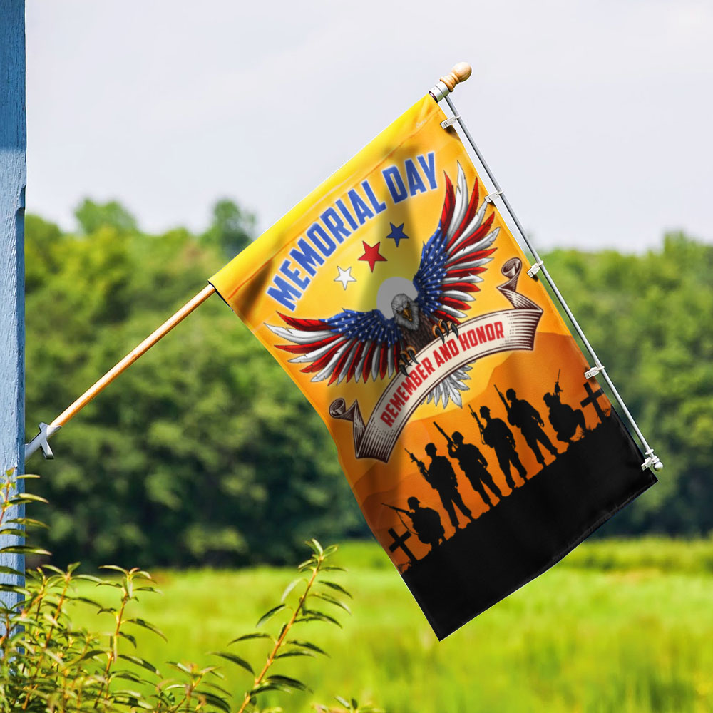 US Veterans Eagle Memorial Day Remember and Honor Flag MLN1286F