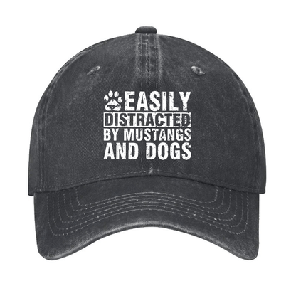 Easily Distracted By Mustangs And Dogs Cap