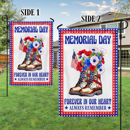 Memorial Day Veteran Boots Forever In Our Heart Always Remember Flag MLN1175F