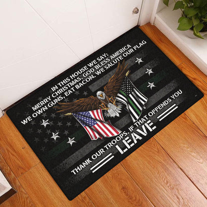 Patriotic Doormat In This House We Salute Our Flag DDH2932DM