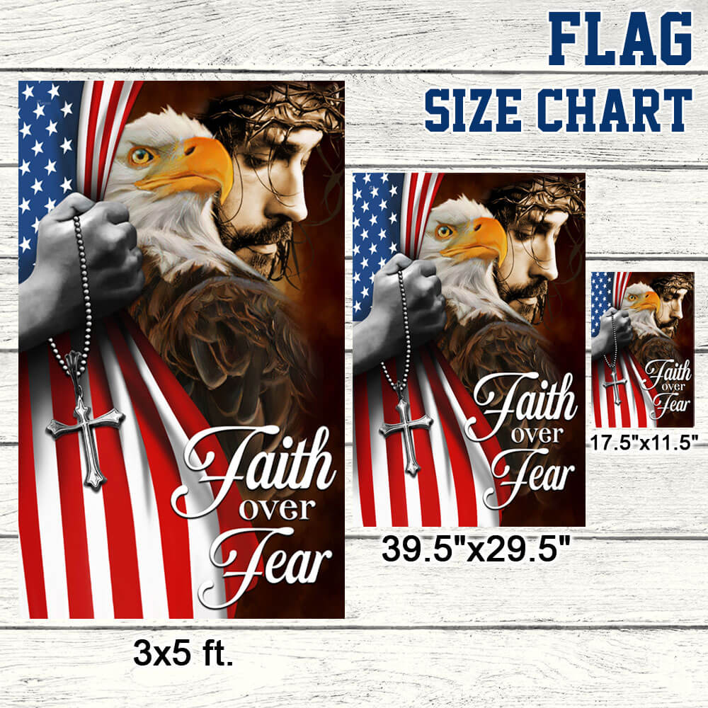 Flagwix American Flag - Faith Over Fear, Jesus Christ American Eagle Flag TPT663F