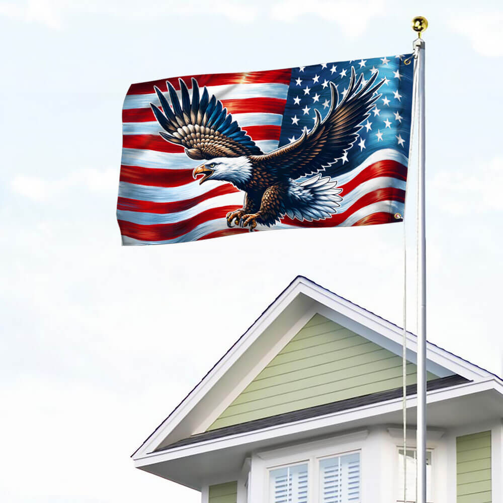 Patriotic Eagle American Grommet Flag TQN2402GF