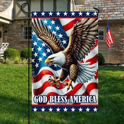 Flagwix American Flag - God Bless America Patriotic Eagle Flag MLN3352F
